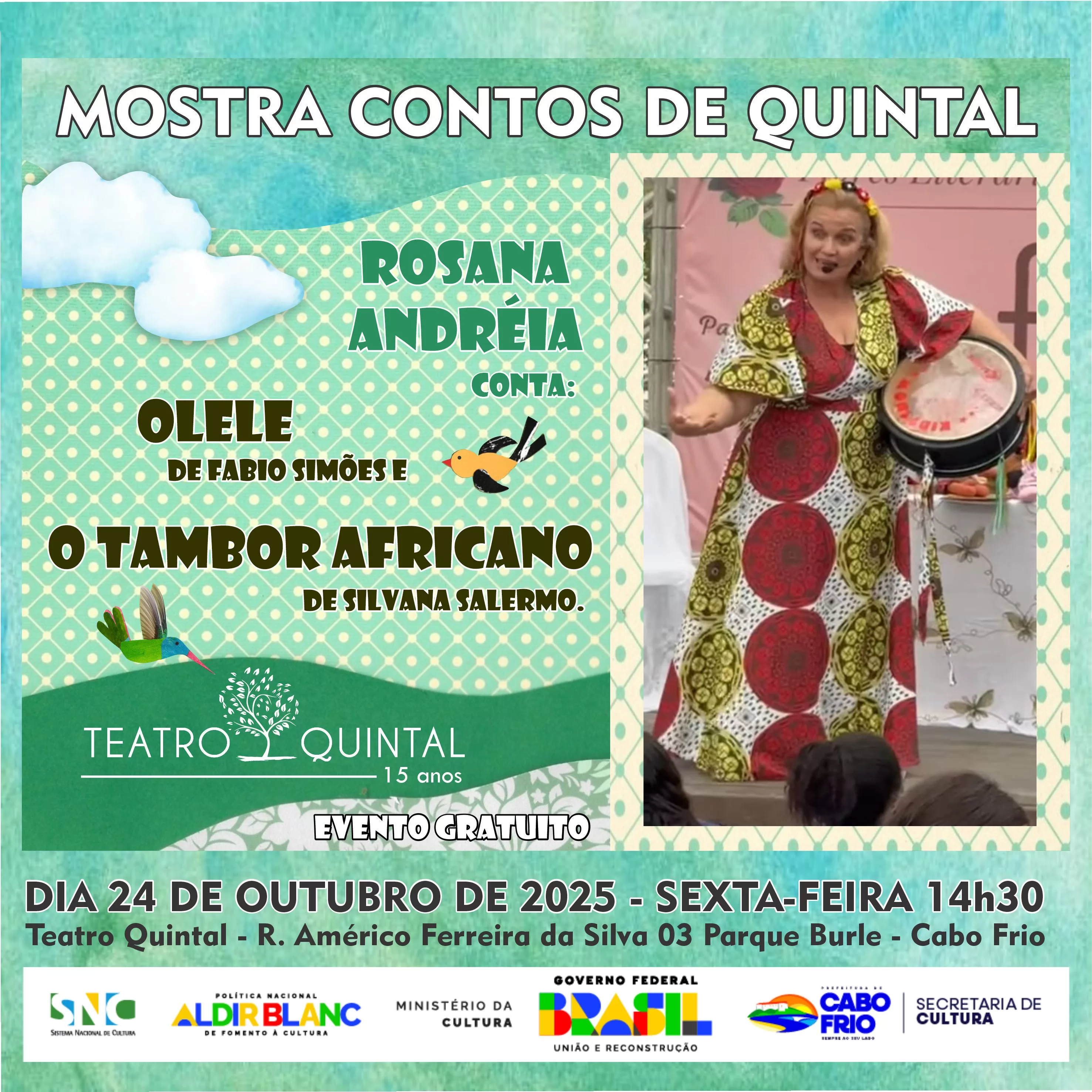 cartaz mostra contos de quintal rosana a tarde