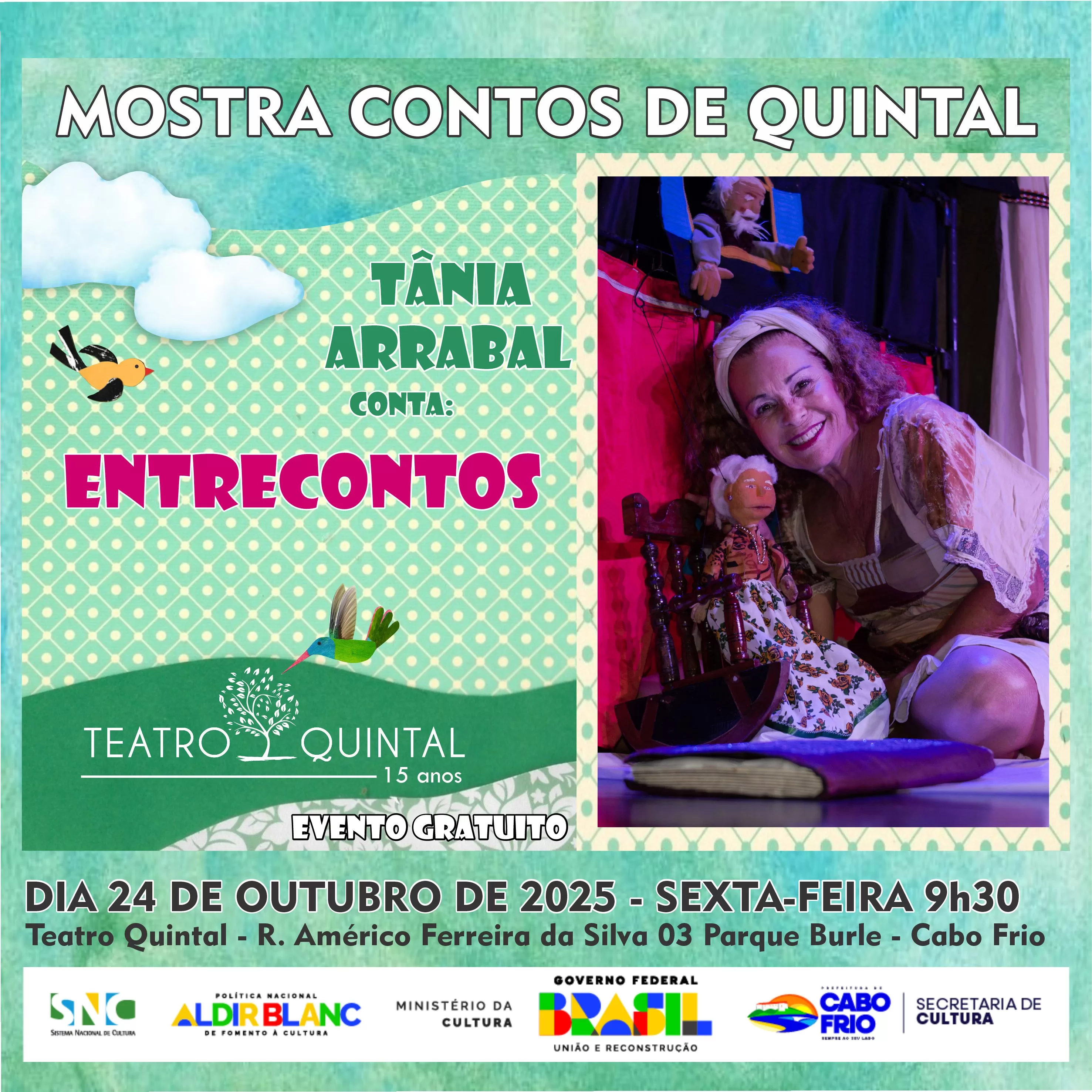 cartaz mostra contos de quintal tânia arrabal