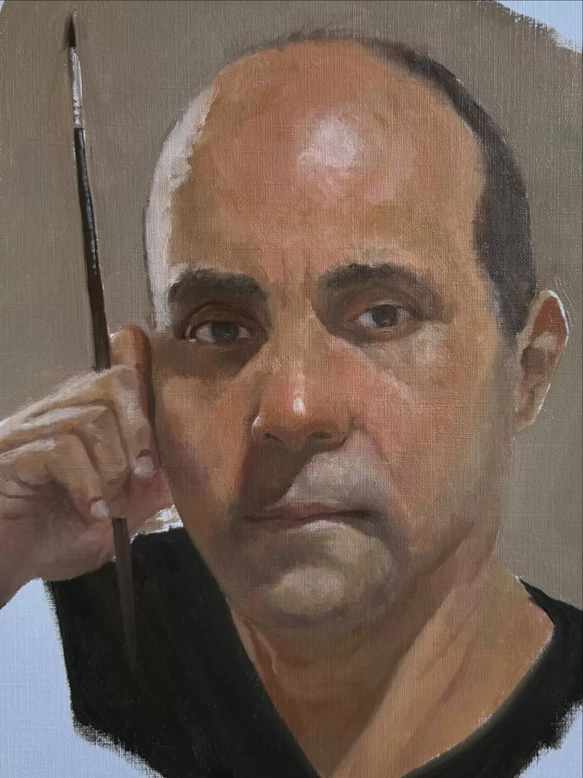 autorretrato – óleo sobre tela (2025)há uma máxima segundo a qual o pintor precisa, em algum mom