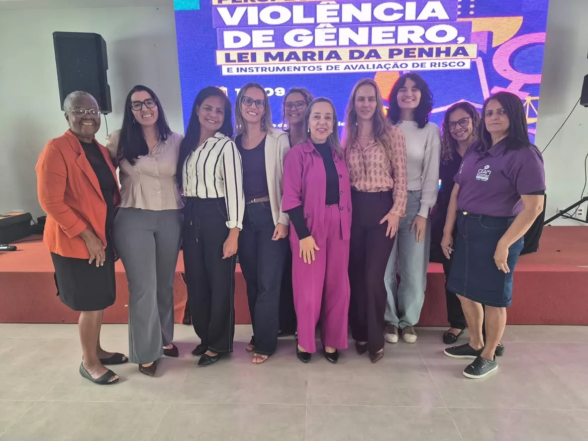 equipes municipais que integram a rede de proteção à mulher participaram de uma capacitação sobr